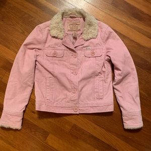 Aeropostale Pink Corduroy and Sherpa Jacket